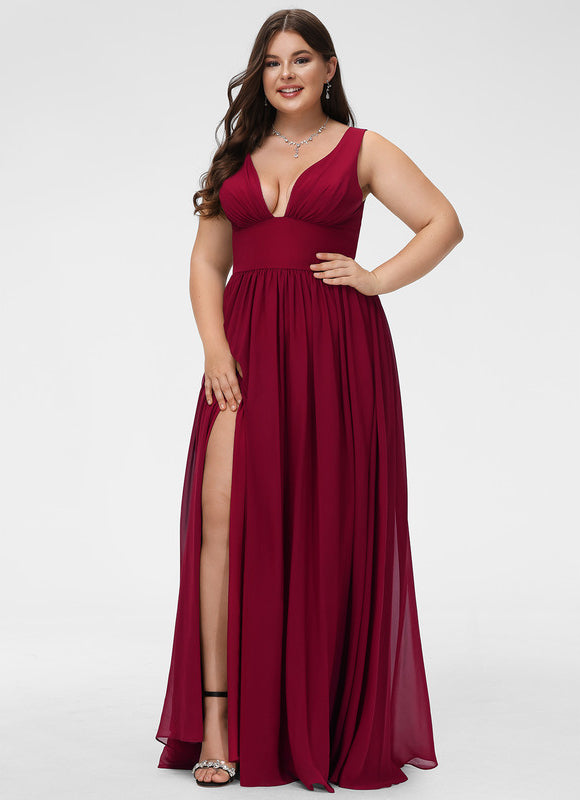 Robe de Soirée Mousseline Beige - gallery 6