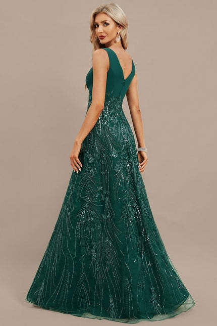 Robe de Soirée Vaporeuse Marine - gallery 6
