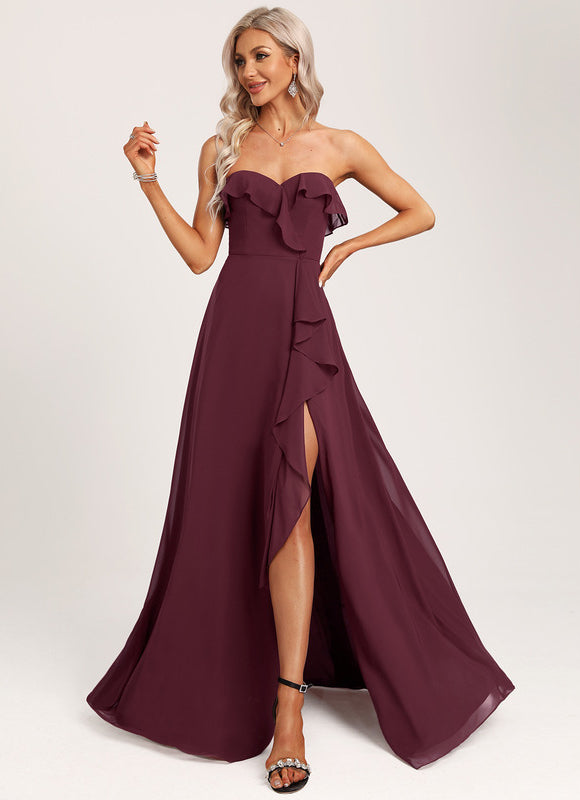 Robe de Soirée Élégance Vin Rouge - gallery 5