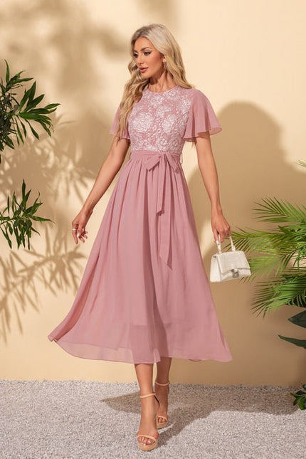 Robe de Soirée Rosée Éthérée - gallery 2