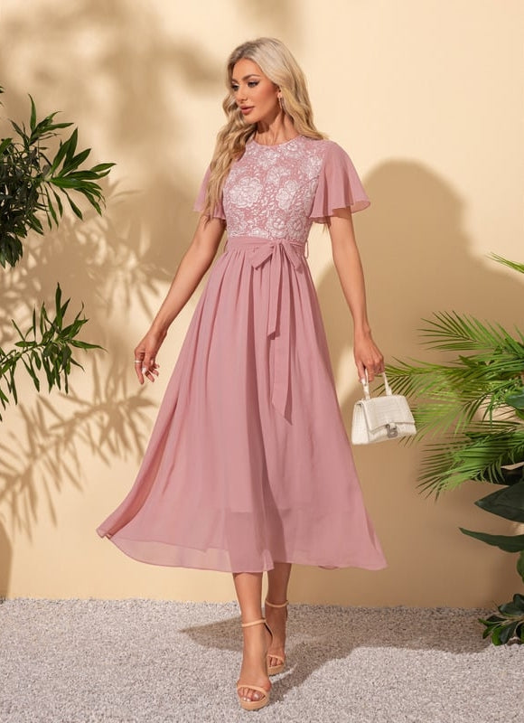 Robe de Soirée Rosée Éthérée - gallery 2