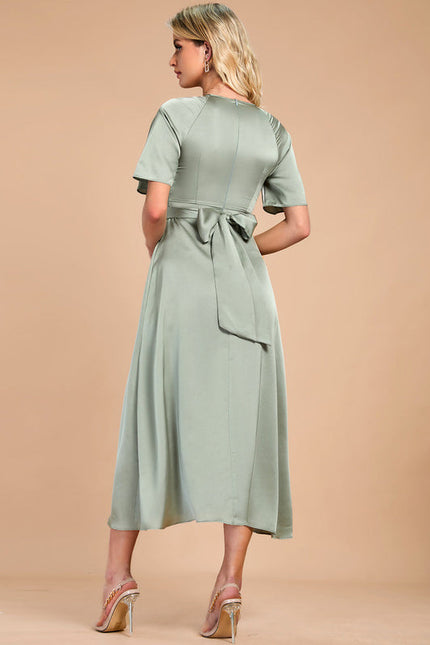 Robe de Soirée Satinée Sage - gallery 1