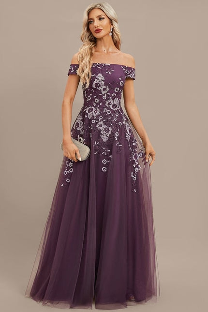 Robe de Soirée Élégance Violette Couture - gallery 4