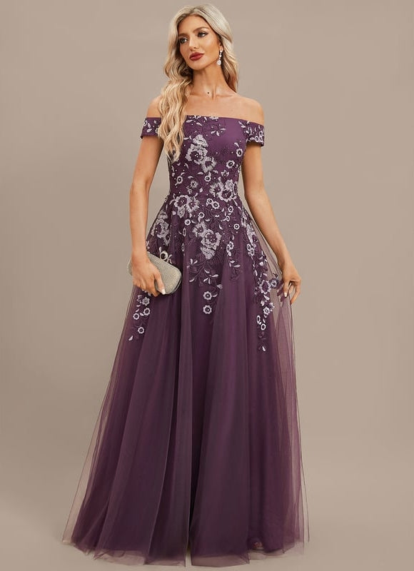 Robe de Soirée Élégance Violette Couture - gallery 4