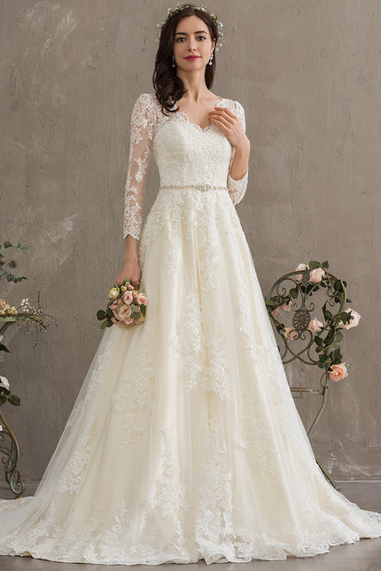 Robe de Soirée Écrue Enchantée