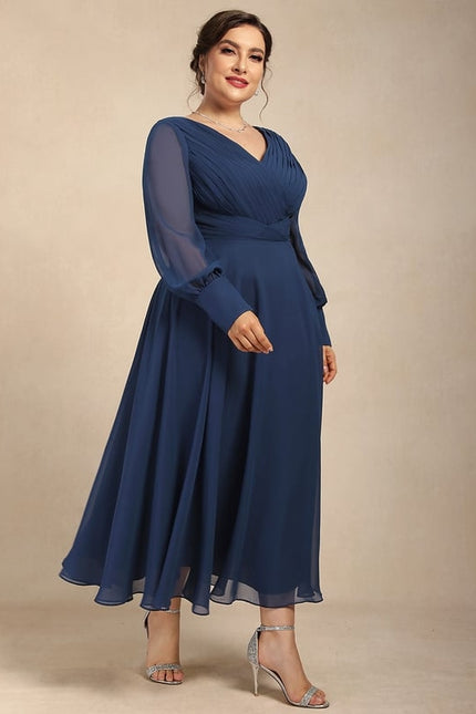 Robe De Soirée Grande Taille Mousseline - gallery 8