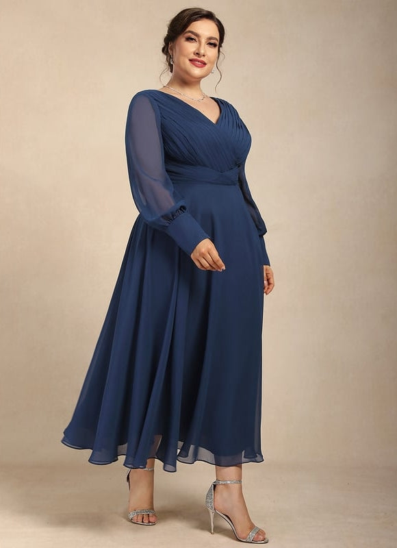 Robe De Soirée Grande Taille Mousseline - gallery 8