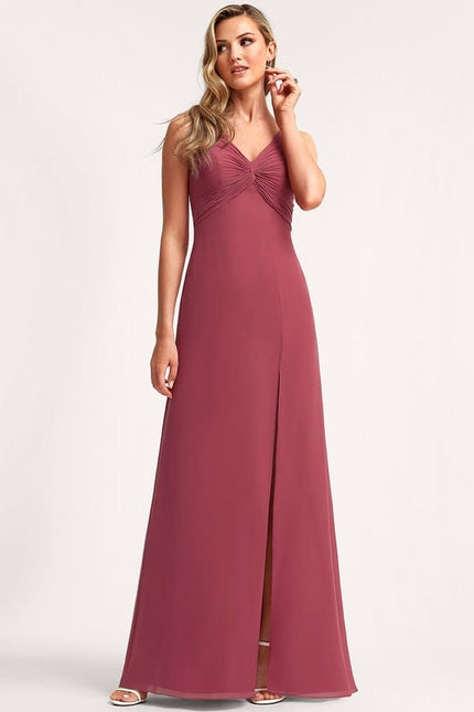 Robe de Soirée Mousseline Beige