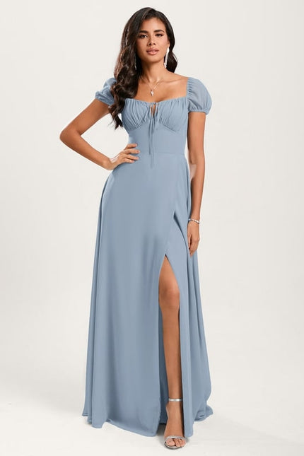 Robe de Soirée Fluide Vert Deau - gallery 2