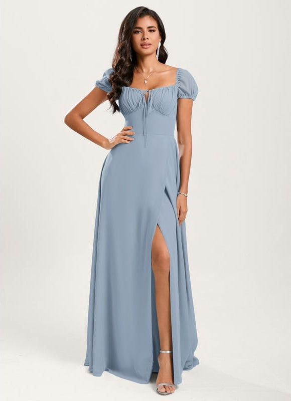 Robe de Soirée Fluide Vert Deau - gallery 2
