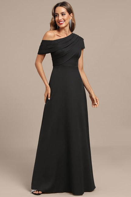 Robe De Soirée Satin Noir - gallery 4