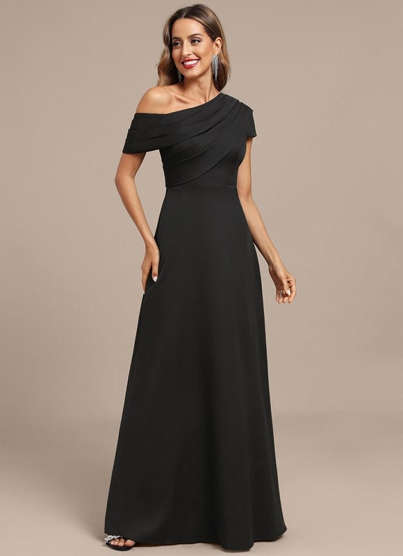 Robe De Soirée Satin Noir - gallery 4