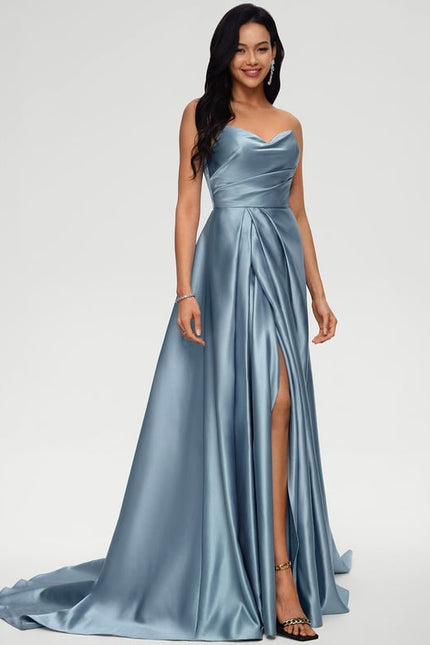 Robe de Soirée Aube Satinée - gallery 4