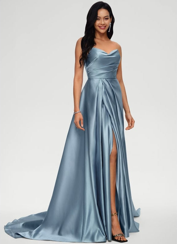 Robe de Soirée Aube Satinée - gallery 4