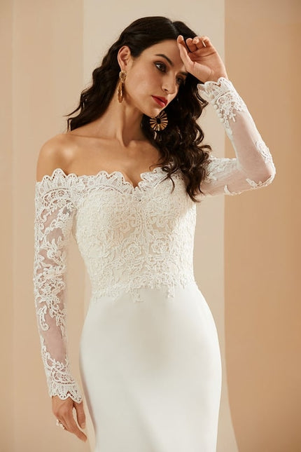 Robe de Soirée Écrue Dentelle - gallery 2