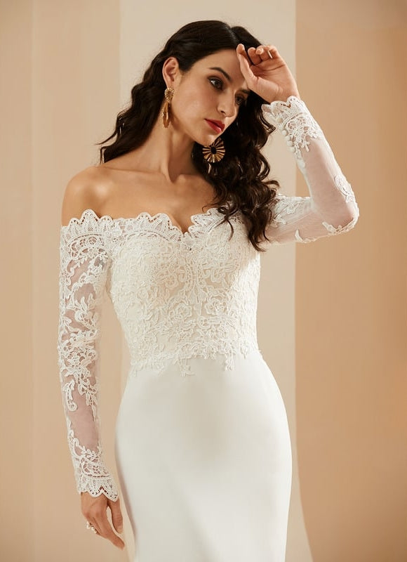 Robe de Soirée Écrue Dentelle - gallery 2