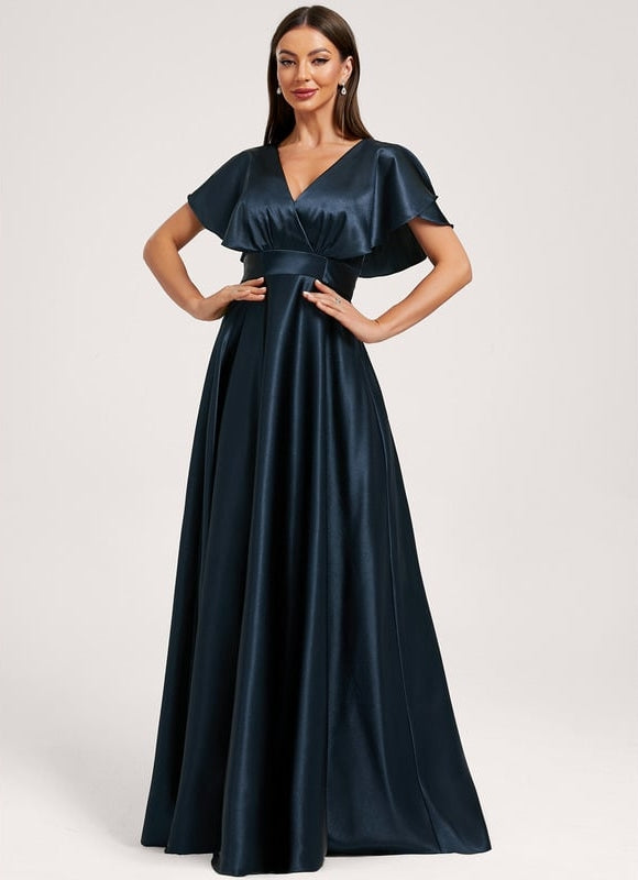 Robe de Soirée Dorée Fluide - gallery 4