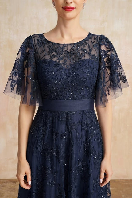Robe de Soirée Élégance Marine Dentelle - gallery 6