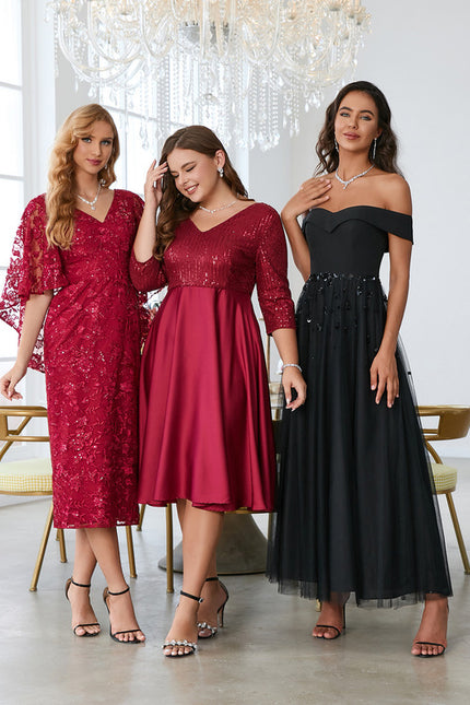 Robe de Soirée Bordeaux Éclatante - gallery 2