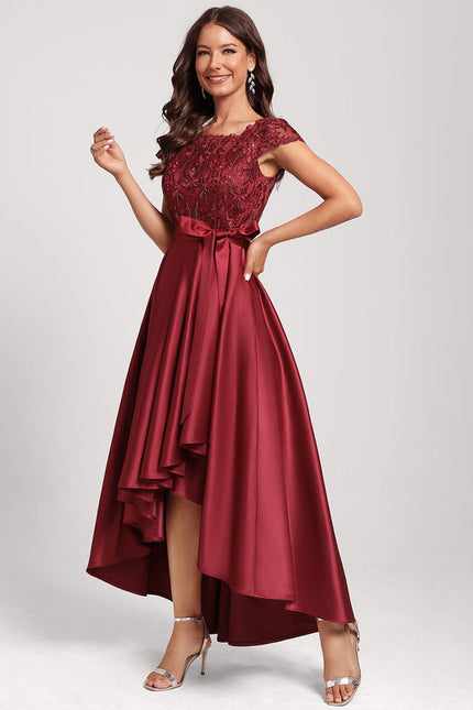Robe de Soirée Rouge Satin Élégant - gallery 4