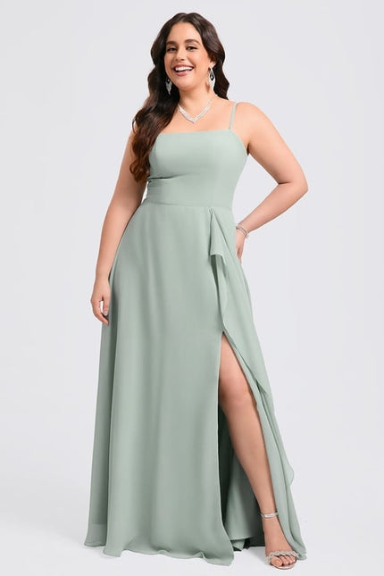 Robe de Soirée Fluide Vert Deau - gallery 7