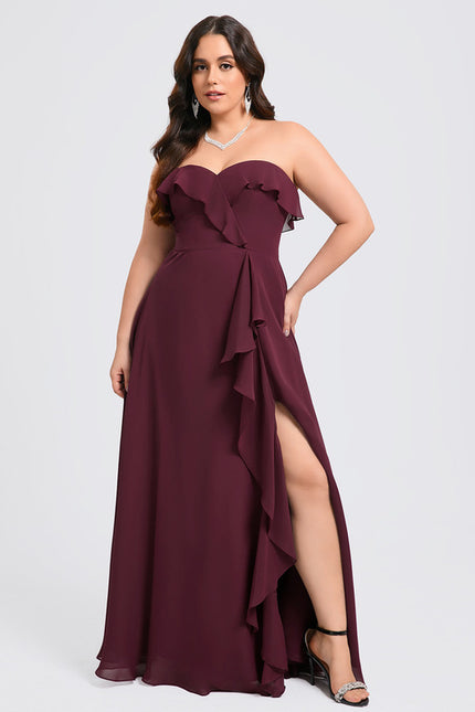 Robe de Soirée Élégance Vin Rouge - gallery 7