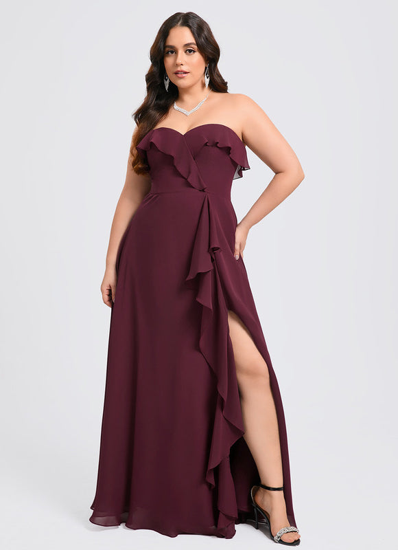 Robe de Soirée Élégance Vin Rouge - gallery 7