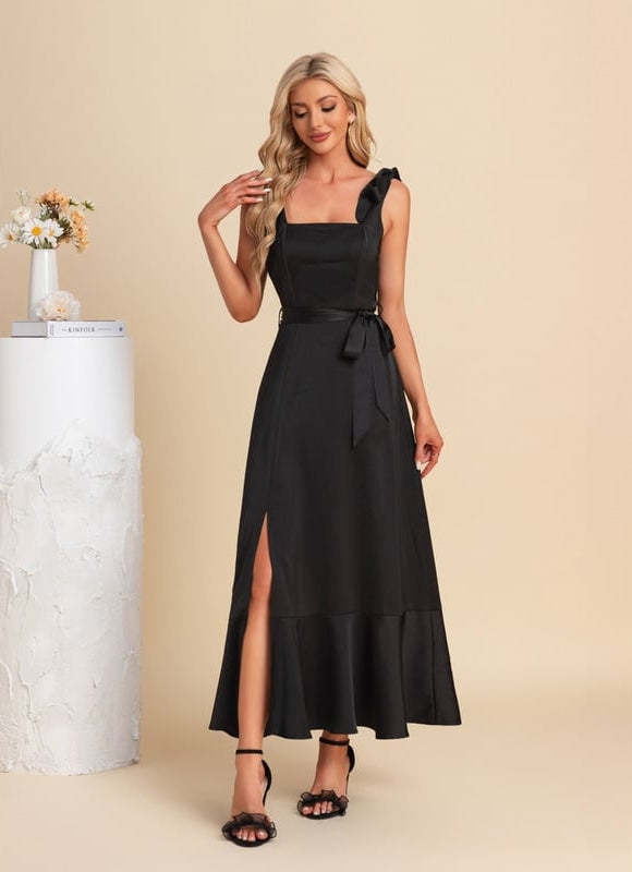 Robe de Soirée Satin Sombre Chic - gallery 2