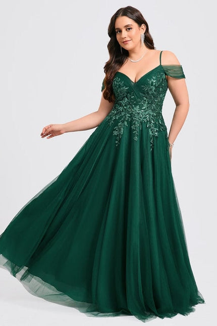 Robe de Soirée Tulle Émeraude - gallery 5