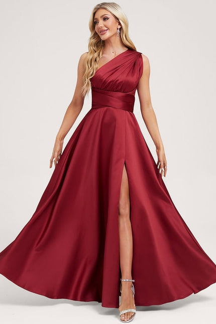 Robe De Soirée Rouge Satin - gallery 3