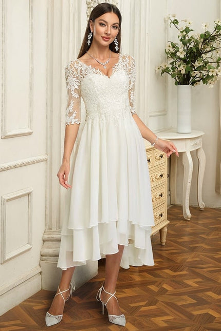 Robe De Soirée En Soie Blanche - gallery 2