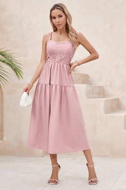 Robe de Soirée Rose Simple - gallery 4