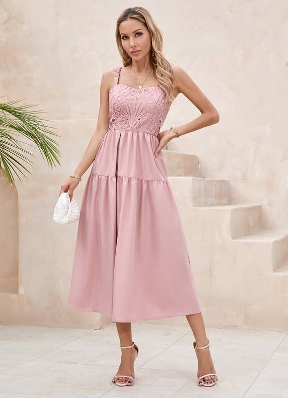 Robe de Soirée Rose Simple - gallery 4