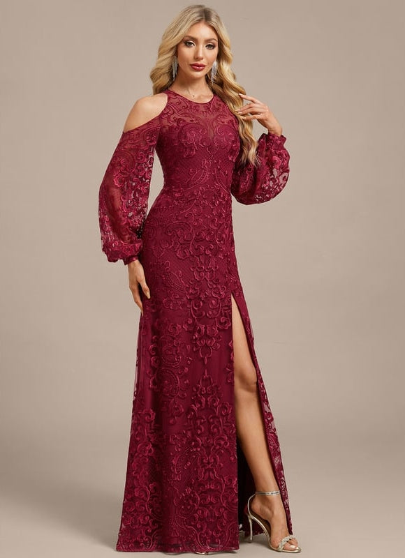 Robe de Soirée Évasée Bordeaux - gallery 5