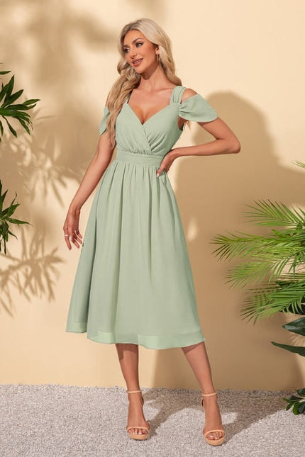 Robe de Soirée Vert Pastel Élégante - gallery 9