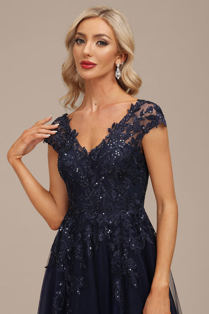 Robe de Soirée Tulle Grise - gallery 6