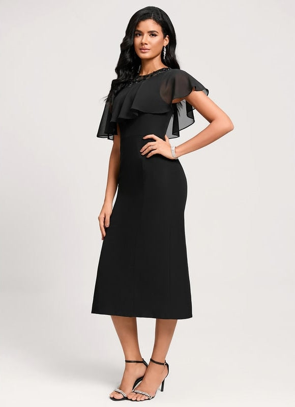 Robe de Soirée Noir Élégant Voile - gallery 5