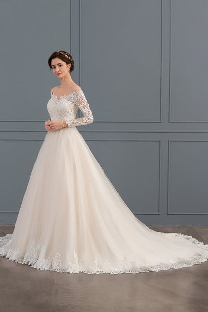 Robe de Soirée Longue Blanche Princesse Dentelle - gallery 4