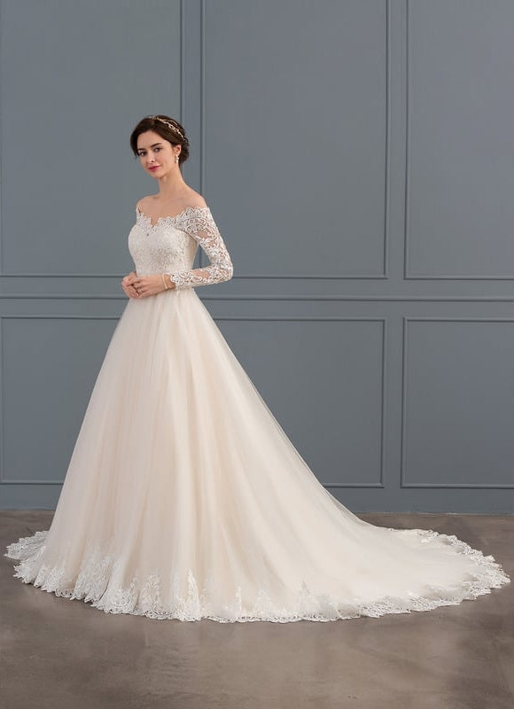 Robe de Soirée Longue Blanche Princesse Dentelle - gallery 4