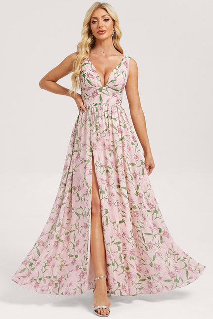 Robe de Soirée Mousseline Beige