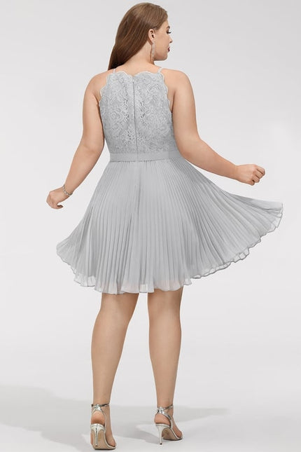 Robe de Soirée Grise Plissée - gallery 6