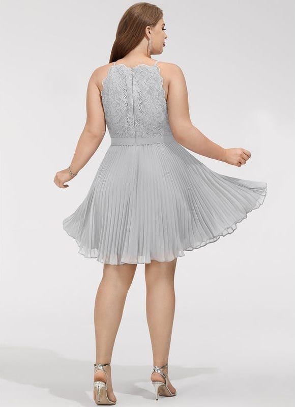 Robe de Soirée Grise Plissée - gallery 6