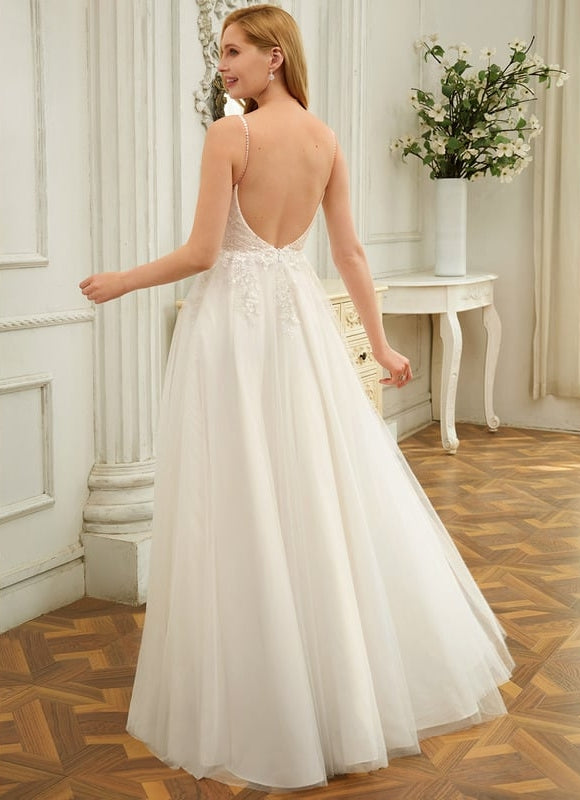 Robe De Soirée Avec Tulle Travaillé - gallery 4