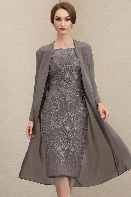 Robe de Soirée Gris Élégance Chic