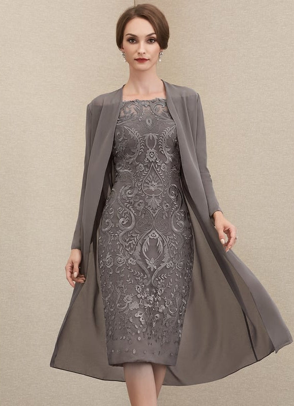 Robe de Soirée Gris Élégance Chic