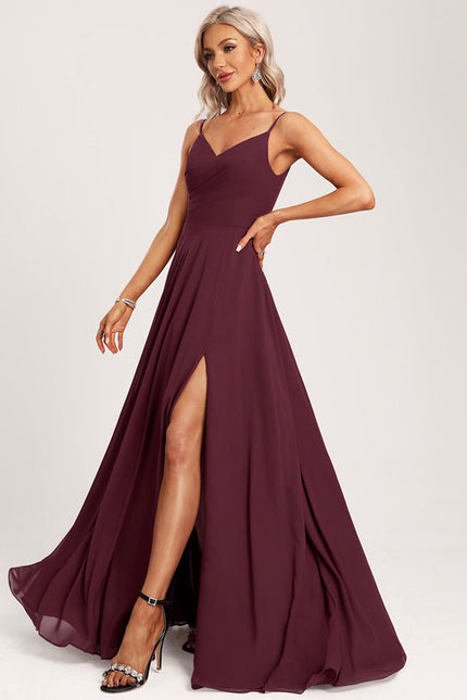 Robe de Soirée Mousseline Beige - gallery 1