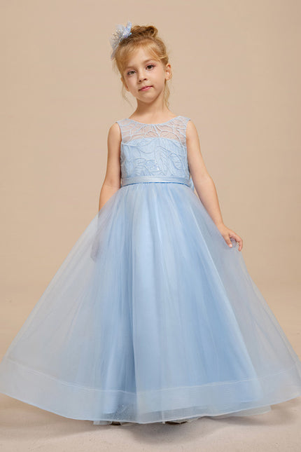 Robe de Soirée Ciel Tulle Élégant - gallery 1