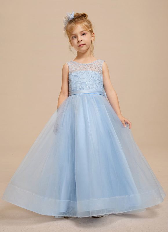 Robe de Soirée Ciel Tulle Élégant - gallery 1