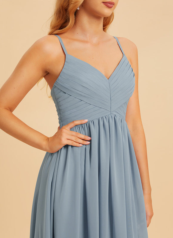 Robe de Soirée Mousseline Beige - gallery 6