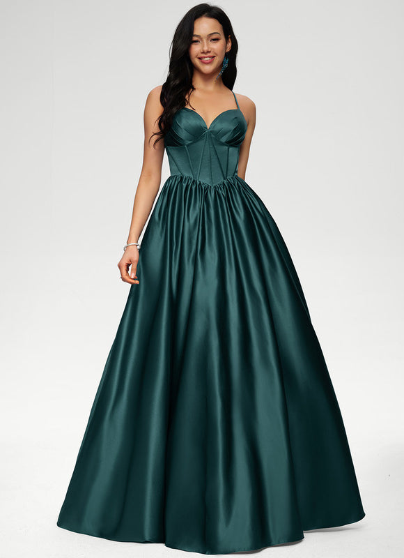 Robe de Soirée Émeraude Satinée - gallery 2